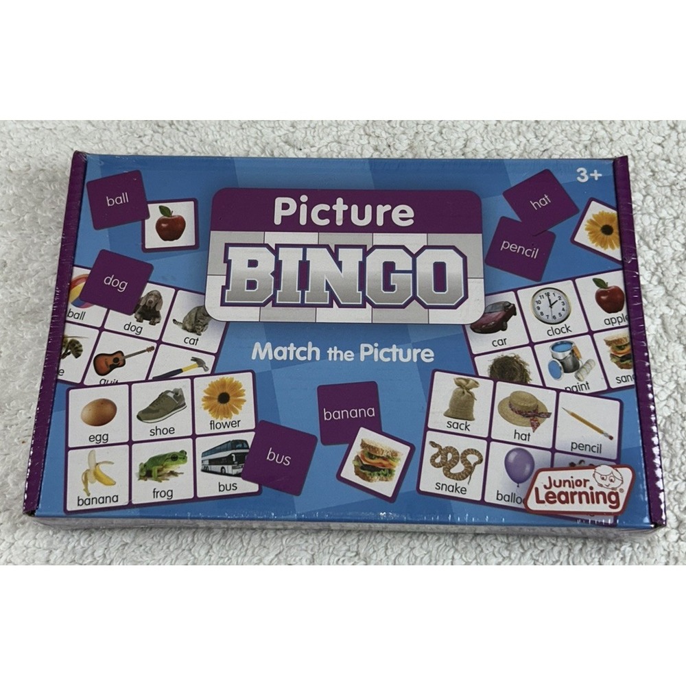 NEW Junior Learning Picture Bingo Educational Action Games Ages 3 & Up Sealed